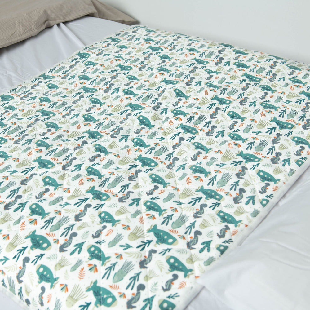 
                      
                        A close up of the Underwater World Bed Mat design. 
                      
                    